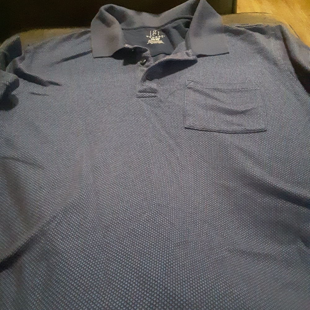 2XL Black and Blue Checkered Polo